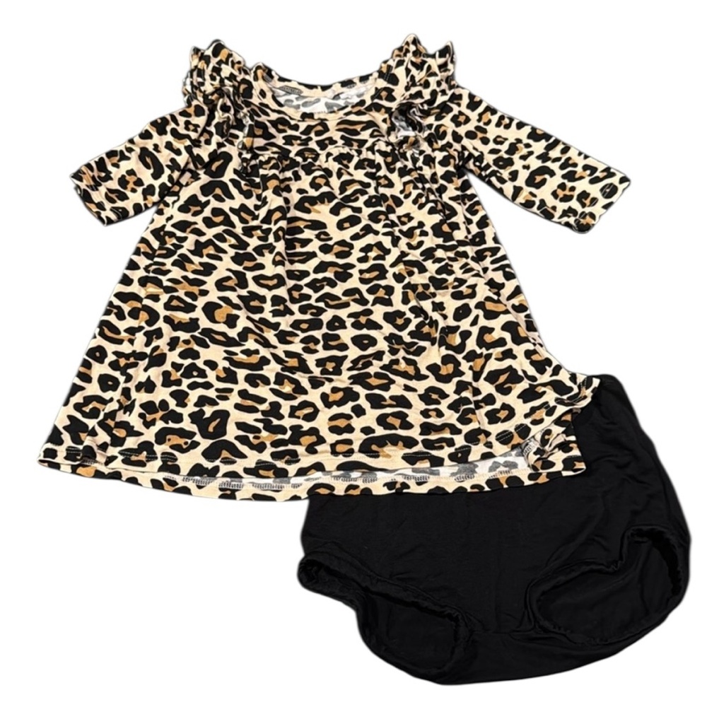 Posh Peanut Lanna Leopard Dress & Bloomer Set 18-24 months